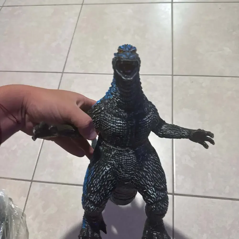 Vintage Godzilla Action Figure Toy Statue Black Blue Scales Y2K Style